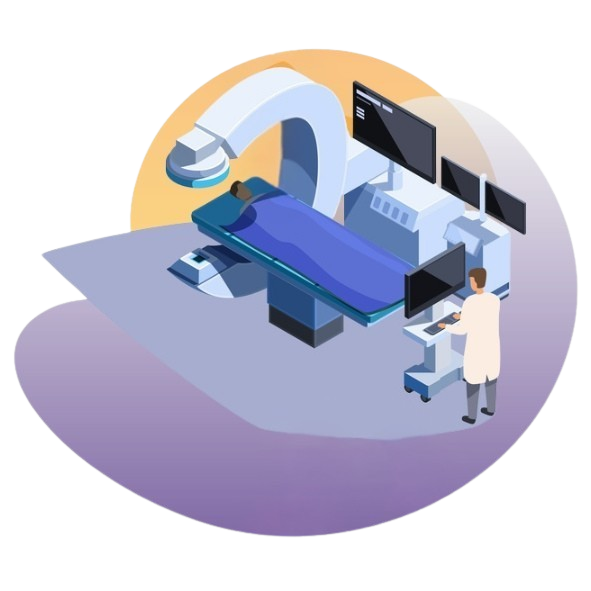 Das Bild symbolisiert die Strahlentherapie.